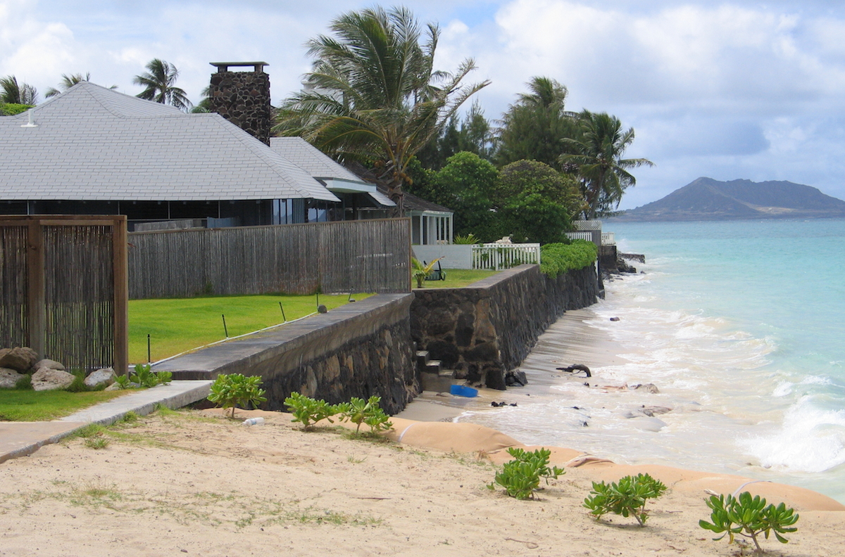 Lanikai homes with seawalls U.S. Climate Resilience Toolkit